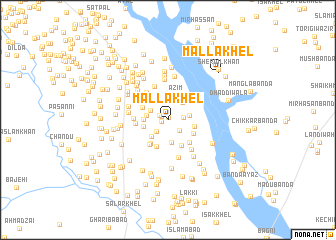 map of Malla Khel