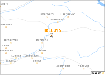 map of Mallwyd