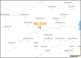 map of Mālnieki