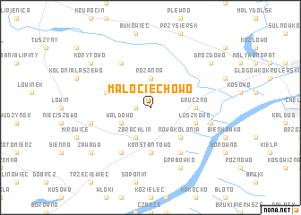 map of Małociechowo