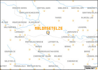 map of Malons-et-Elze