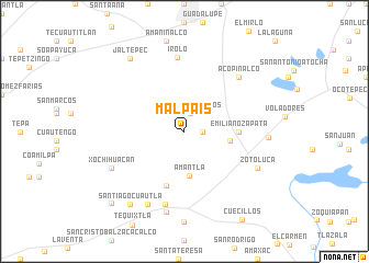 map of Malpaís