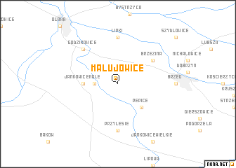 map of Małujowice