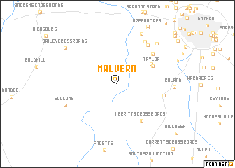 map of Malvern