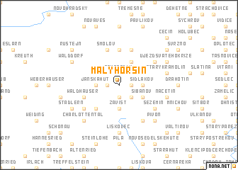 map of Malý Horšín