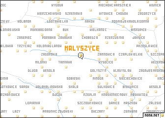 map of Małyszyce