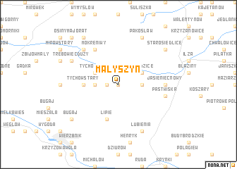 map of Małyszyn