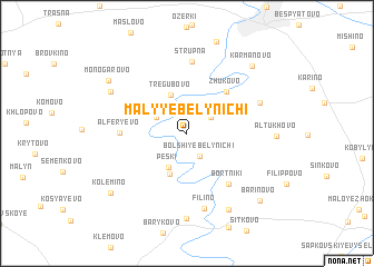 map of Malyye Belynichi