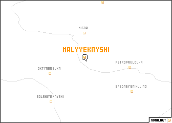 map of Malyye Knyshi