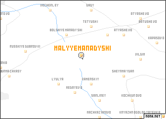 map of Malyye Manadyshi