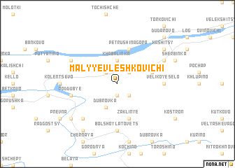 map of Malyye Vleshkovichi