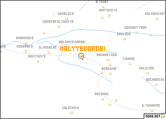 map of Malyye Vorob\