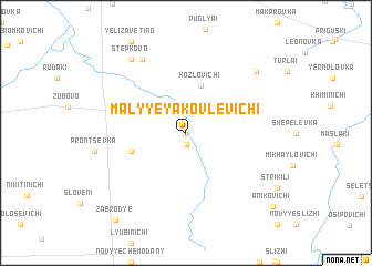 map of Malyye Yakovlevichi