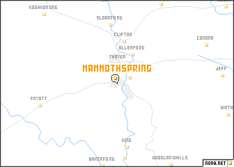 map of Mammoth Spring