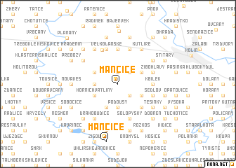 map of Mančice