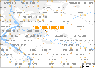 map of Mandres-les-Roses