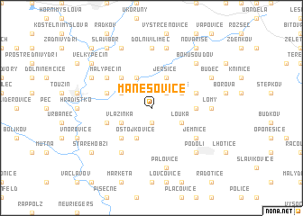 map of Manešovice