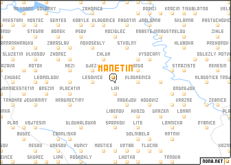 map of Manětín