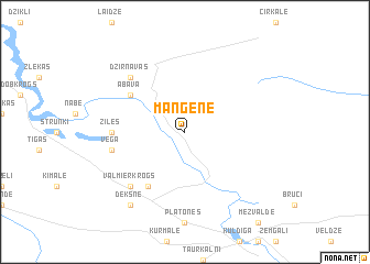 map of Manģene