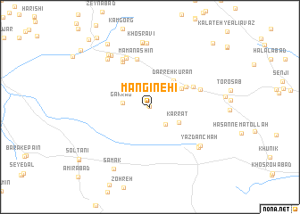 map of Mangīneh\