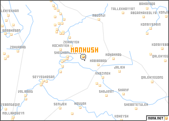 map of Manḩūsh