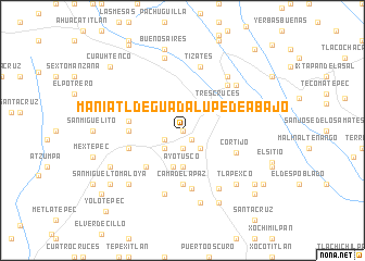 map of Maniatl de Guadalupe de Abajo