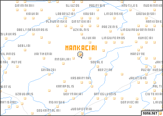 map of Mankačiai