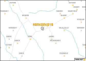 map of Mankʼorkʼoya