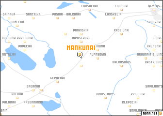 map of Mankūnai