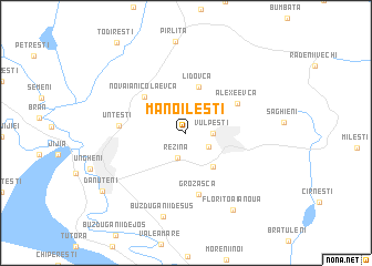 map of Mănoileşti