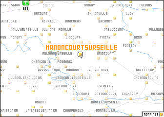 map of Manoncourt-sur-Seille