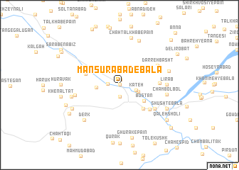 map of Manşūrābād-e Bālā