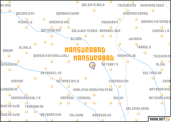 map of Manşūrābād