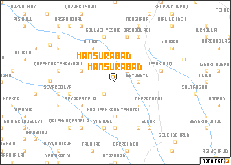 map of Manşūrābād