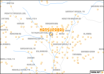 map of Manşūrābād