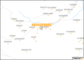 map of Manşūrābād