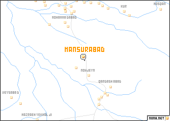 map of Manşūrābād