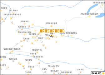 map of Manşūrābād