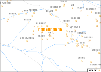 map of Manşūrābād