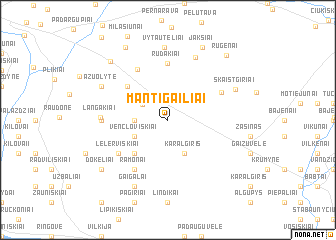 map of Mantigailiai