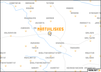 map of Mantviliškės