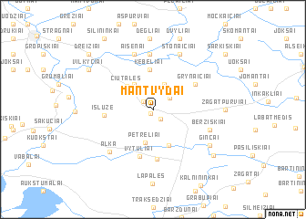 map of Mantvydai