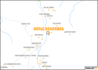 map of Manūchehrābād