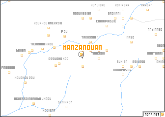 map of Manzanouan