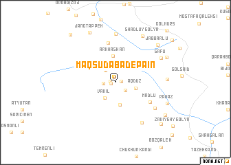 map of Maqşūdābād-e Pā\
