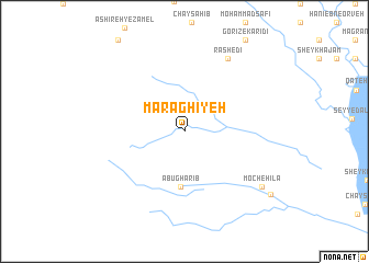 map of Marāghīyeh