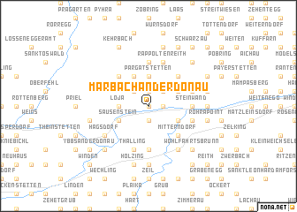 map of Marbach an der Donau