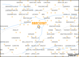 map of Marcenat