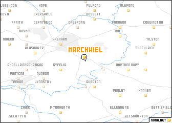 map of Marchwiel