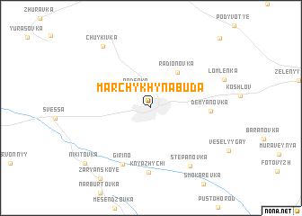 map of Marchykhyna Buda